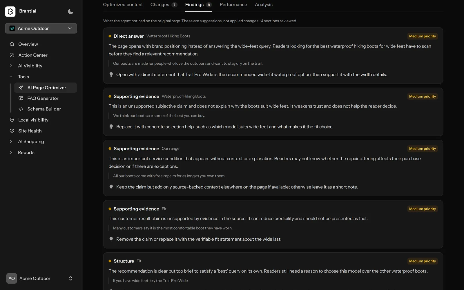A finding about the missing direct answer on the original page